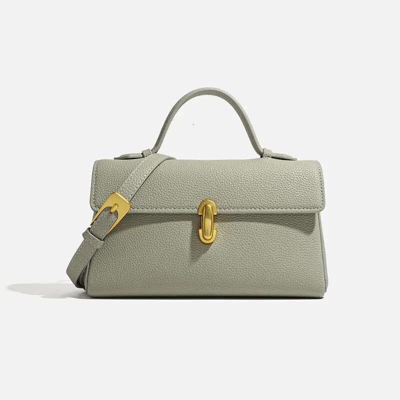 2024 New Simple Fashion Litchi Texture Soft Leather Handbag Women's Casual Versatile Single Room Crossbody Bag