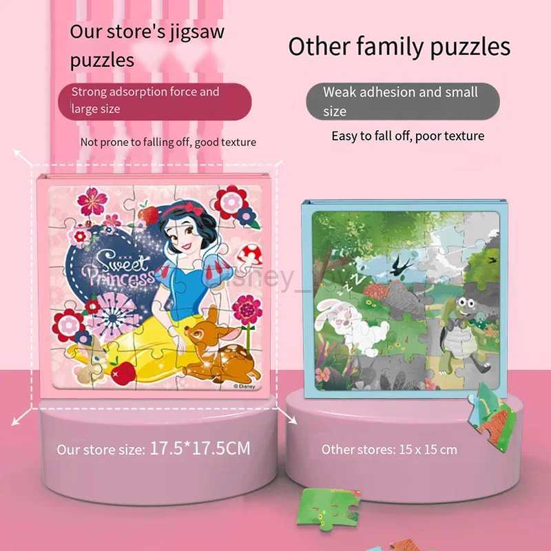 Disney Princess Montessori Magnetic Puzzle 3-in-1 Cartoon Cognitive Folding Puzzle Book Early Childhood Education Toy Childrens Gift Y250421
