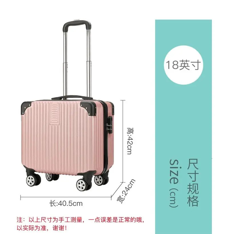 Mini Small 18-Inch Travel Boarding Suitcase Luggage Student Japanese-Style Retro Lightweight Password Trolley Case 250514