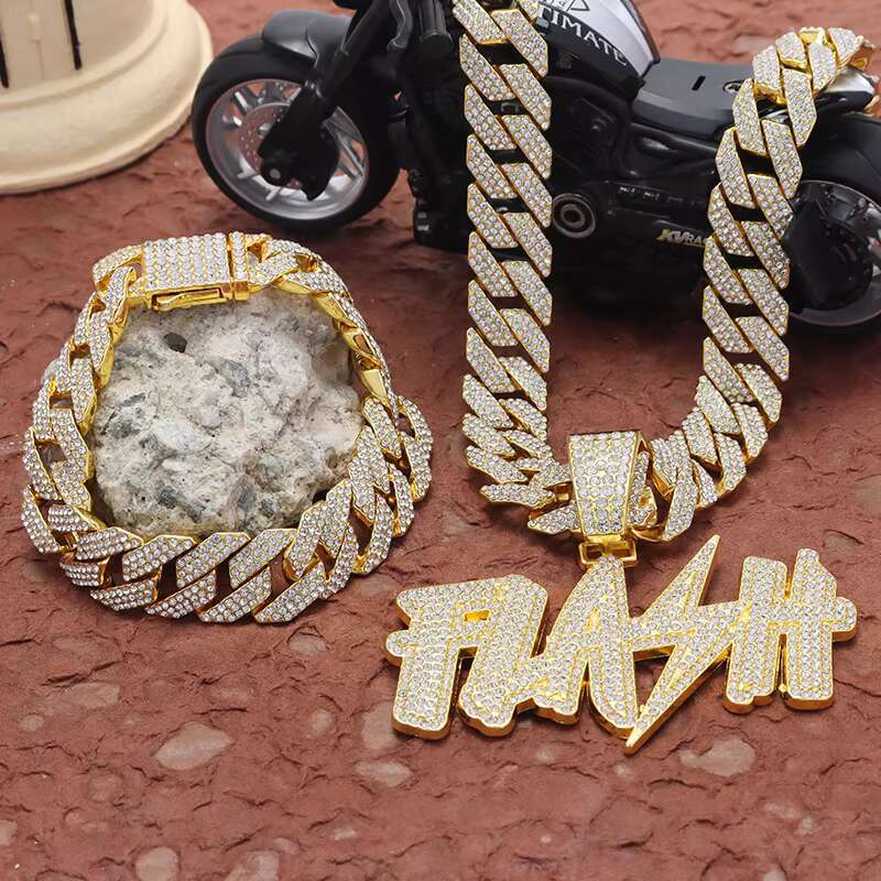 Custom Sier Men Cuban Chains Pendant Necklace Fashion Chokers Hip Hop Jewelry Collier Inoxydables