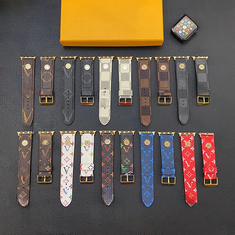 applewatch Triangle Designer Leather Watchband for iWatch 8 7 6 5 4 3 SE 38 40 41mm Replace Wrist Strap 42mm 44mm 45mm 49mm for Apple Watch band Bracelet apple watch