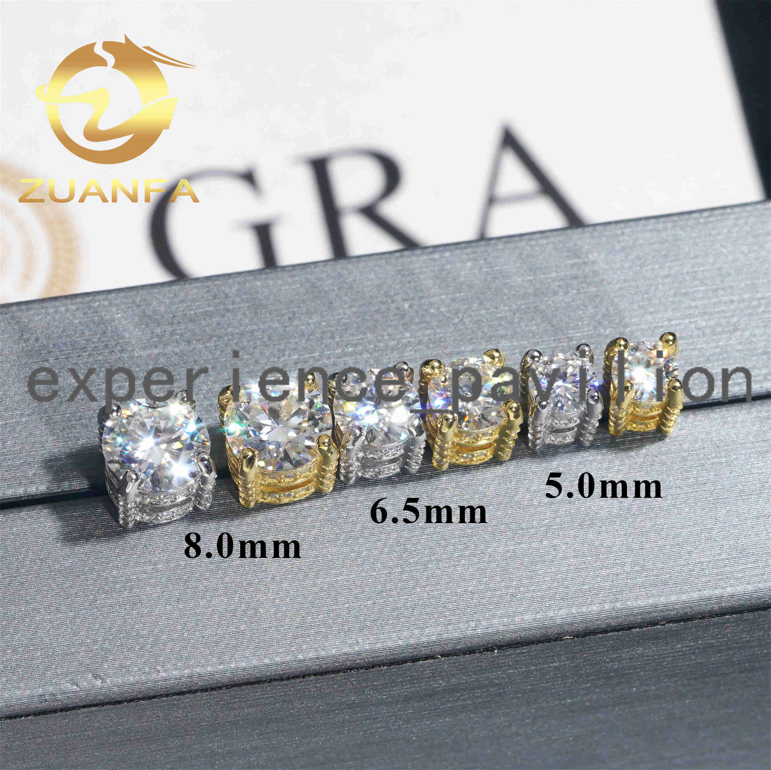 4 Prong Round Shape Earrings Moissanite 925 Silver 5mm 6.5mm 8mm Moissanite Stud Earrings Screw Back Pass Diamond Tester