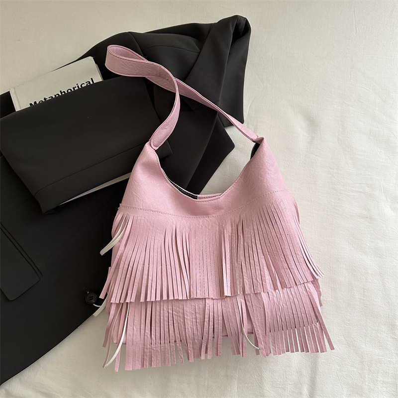 Women's 2025 Spring New Fashionable New Free Delivery Designer Bag Tassel Shoulder Large Capacity Luxury Bag Underarm Tote Bag