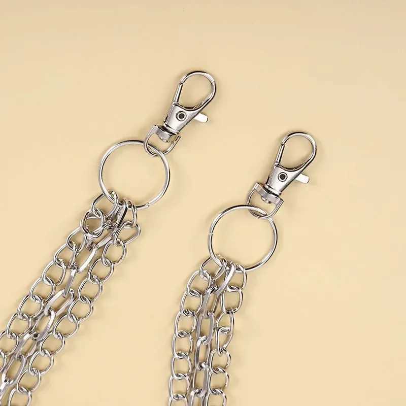 Punk Rock Belts Chain Metal Pants Waist Chain Men Women Key Chain Big Ring Wallet Keychain Jeans Unisex Hip-hop Jewelry Gifts Y250515