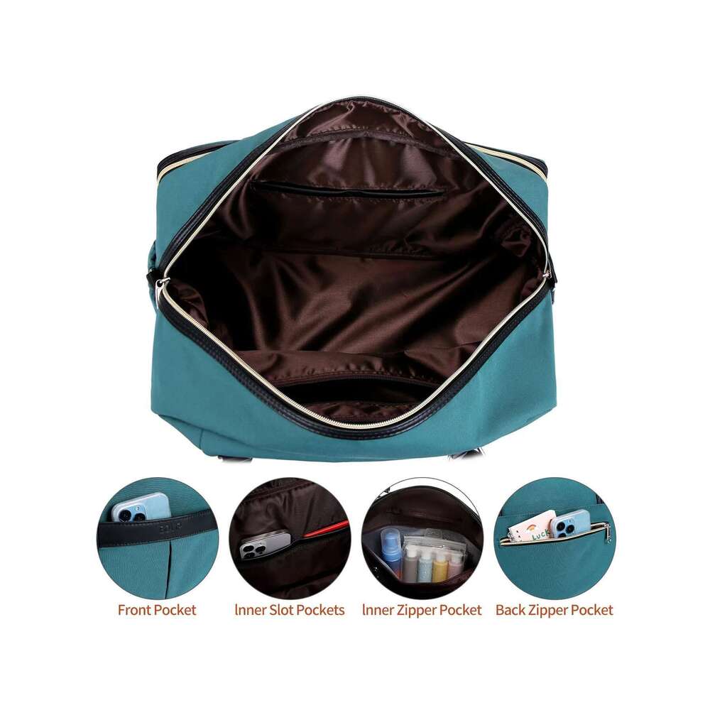 Women's Large Overnight Canvas Travel Trolley Covers Bags Handbags Tote With Shoe Spacer 21 Inch 3 Piece Set