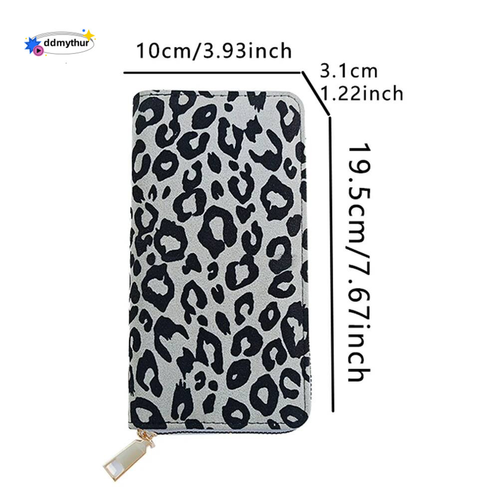 Simple Versatile Leopard Print Wallet With Large Capacity And Multiple Card Slots, Multifunctional Women's Handbag ddmythur