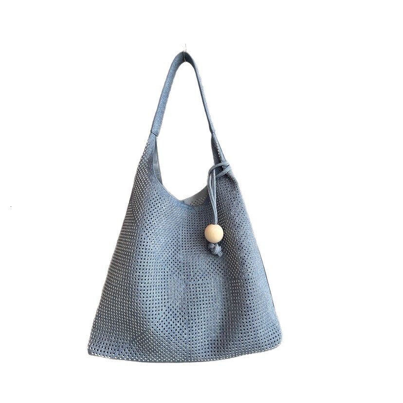 2025S Designer Women New Internet Celebrity Color Contrast Laser Hollow Tote Handbag Shoulder Underarm Bun Mother Bag