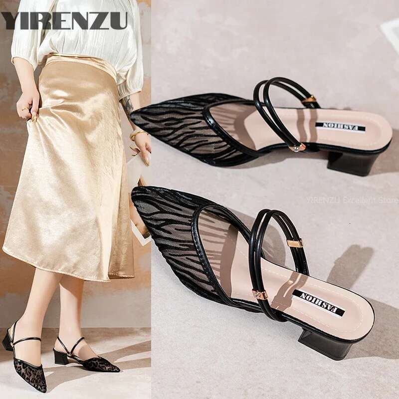 2024 Summer New Fashion Comfortable Casual Versatile High Sandals Toe Thick Heel Slippers