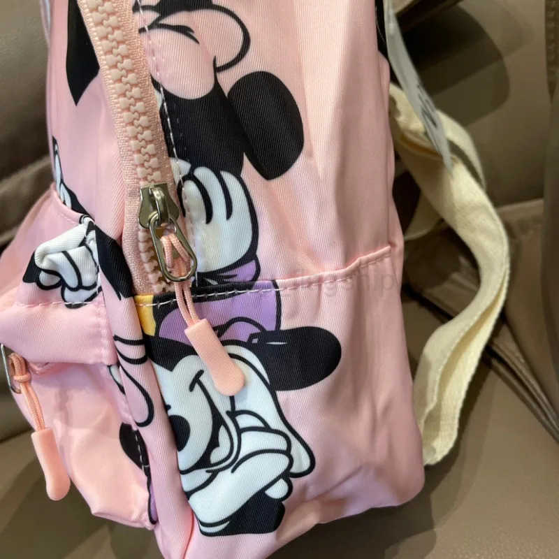 Disney 2024 New Childrens Backpack Fashionable Childrens School Bag Kindergarten Minnie Mickey Mouse Print Pink BackpackXJ250515