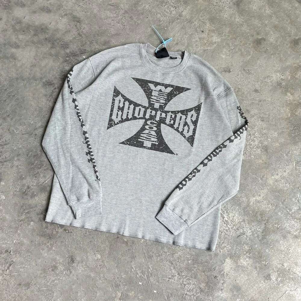 Yao888 Vintage Loose Streetwear HipHop Sanskrit Print Tee Long Sleeve Oversize Y2k High Quality Fashion T Shirt For Men