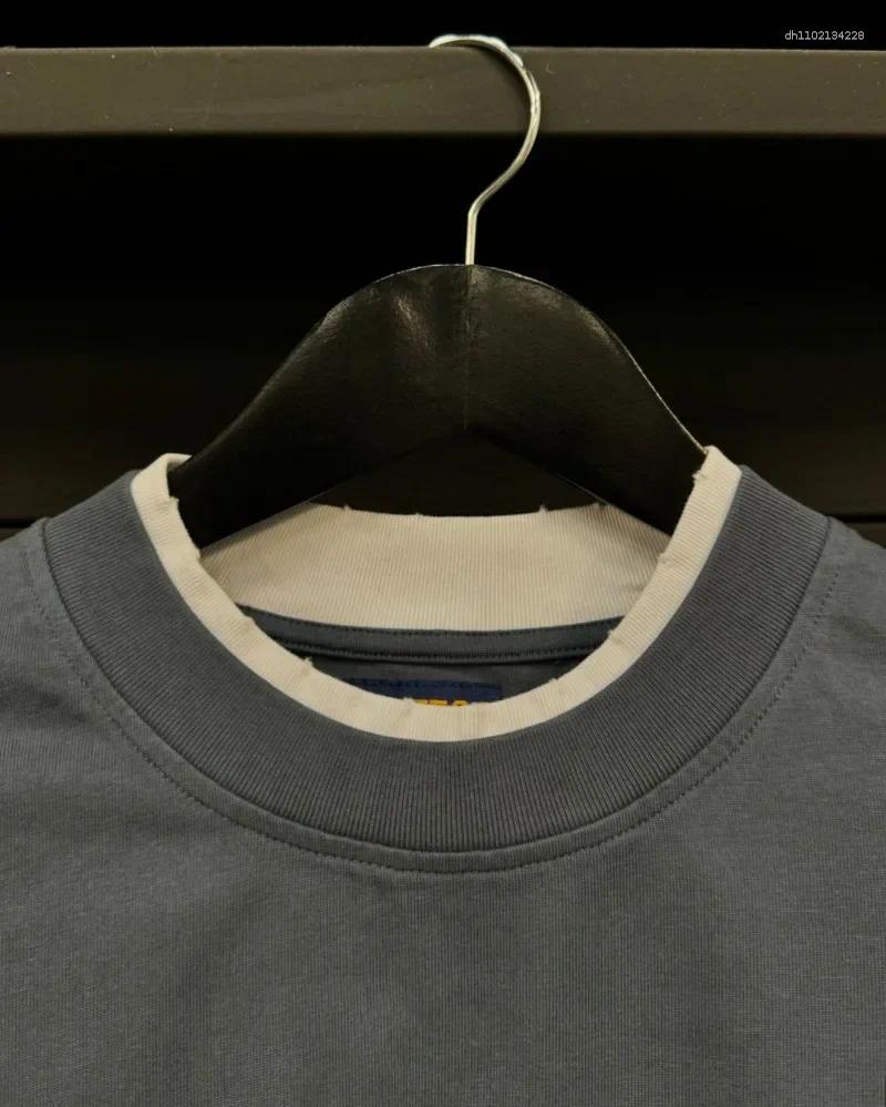 Men's T Shirts Street Fashion Letter Printed Cotton Round Neck Long Sleeve T-shirt Men Trendy Brand Casual Loose Oversized Top Women