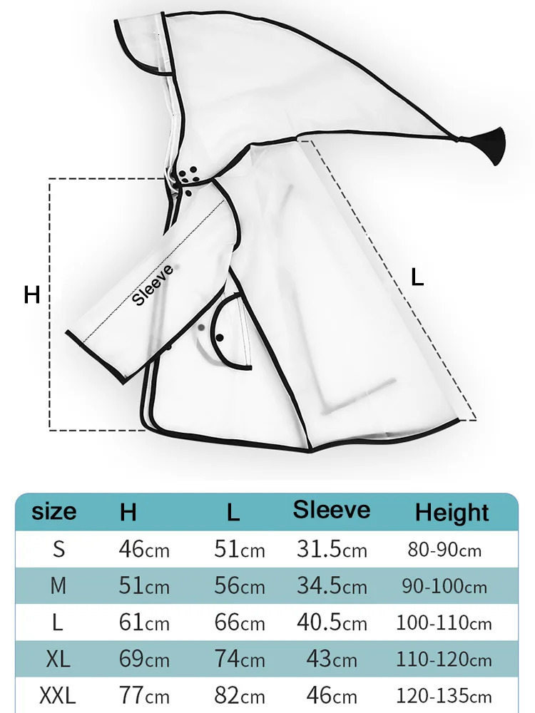 Kids Raincoat Waterproof Rain Poncho Clear Transparent Children kindergarten school Student Rainsuit Protective Poncho Covers 250515