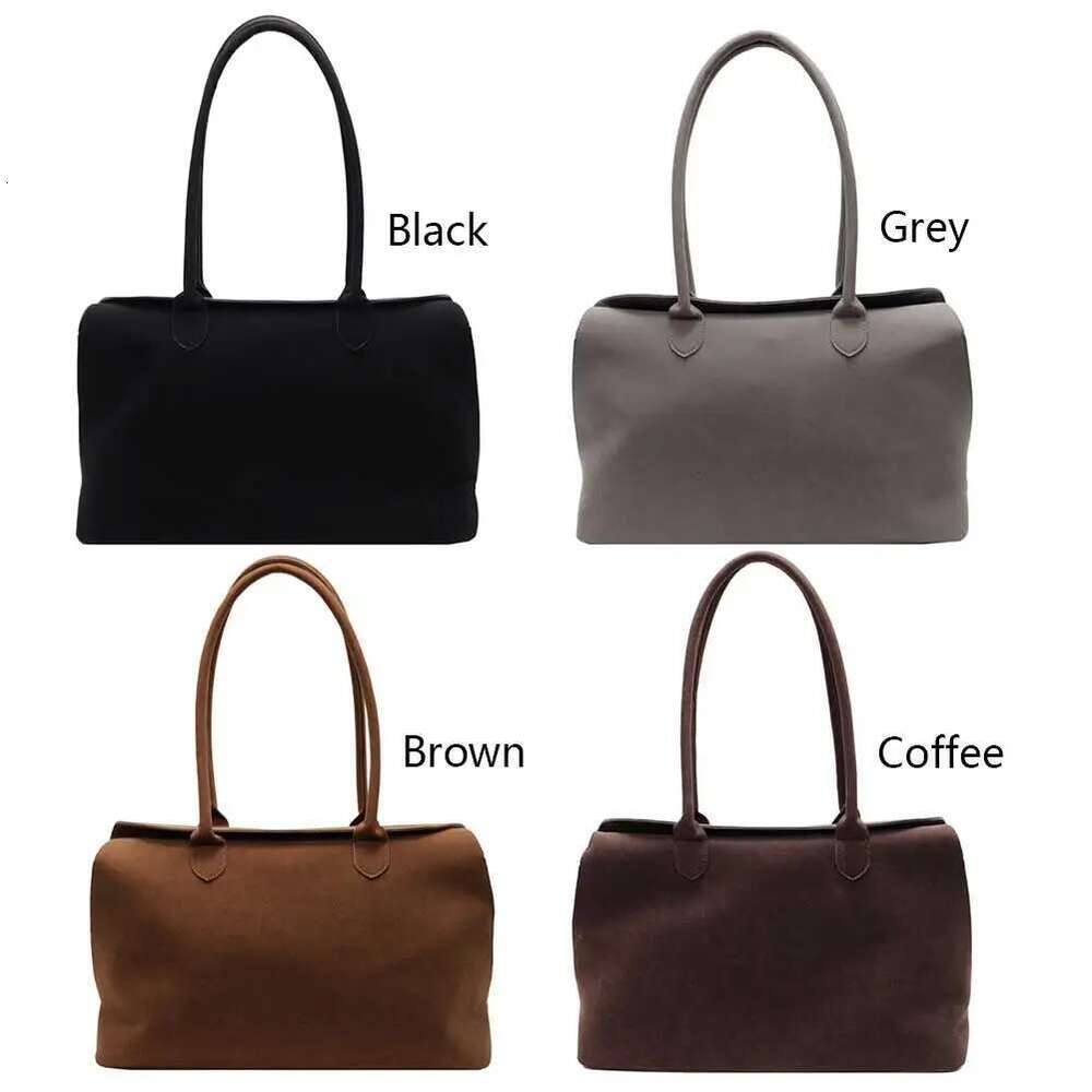 Shoulder For Women Men With Inner Pocket Underarm Suede Solid Color Tote Trendy Satchel Work Travel Bag