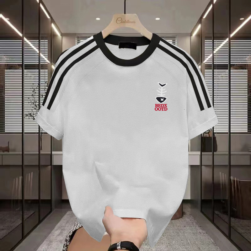 Cotton Short Sleeved T-shirt For Young Men, Summer Fashion, Street Loose Round Neck, Designer Designed Top