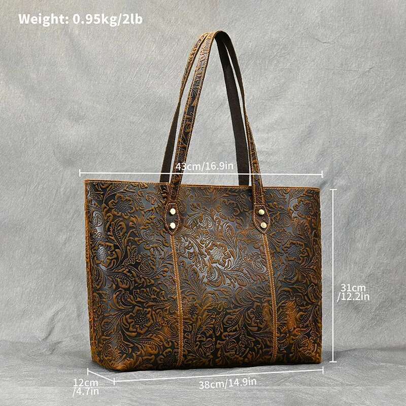 Retro Genuine Leather Lady Woman Bags Designers Fashion Shoulder Handbag Black Waterproof Female Tote Bag