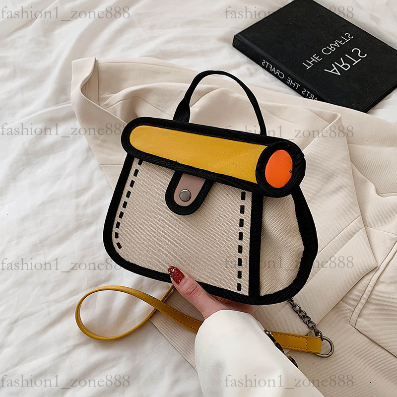Super Cute Designer Bag Fashion 2D Cartoon Tote Bag High Quality Canvas Handbag Luxury Mini Shoulder Bags Outdoor Beach Party Holiday Gift Summer Godd