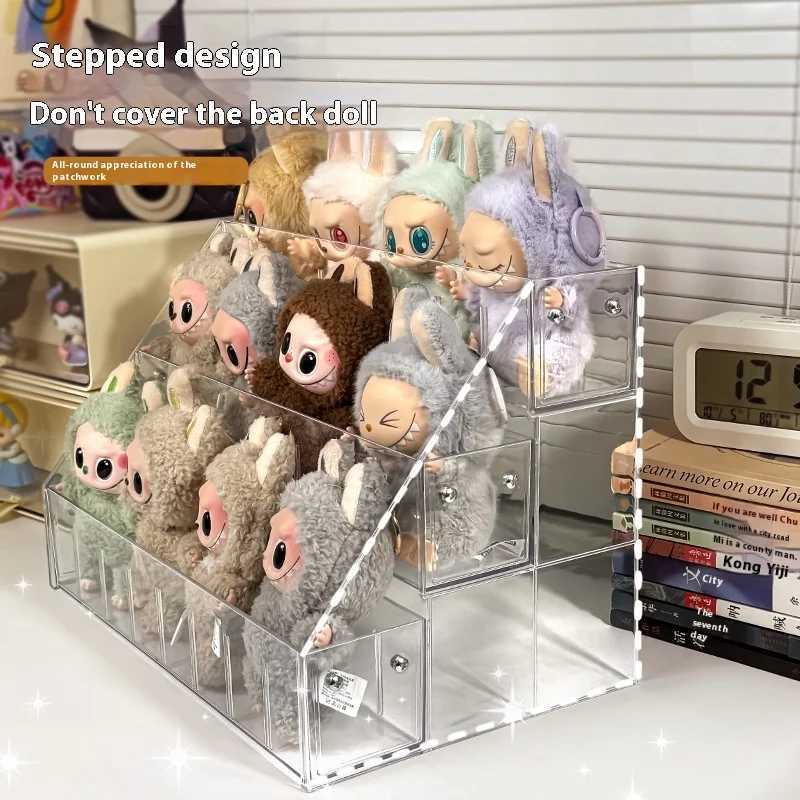 Labubu Transparent Display Box Desktop Showcase Canvas Storage Solution for Toy And Hobby Enthusiasts Anti-Dust Doll Holder Z250515 Free shipping