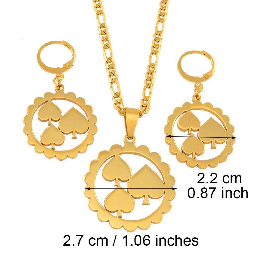 Anniyo Marshall Pendant Necklaces Earrings Jewelry Sets For Woman Stainless Steel Micronesia Jewellery Kiribati #051521S