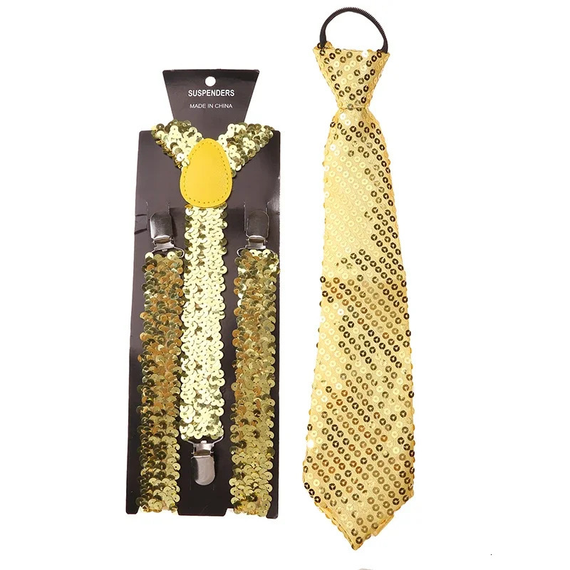 Shinning Sequin Suspenders for Men and Woman Elastic Wide Adjustable Heavy Duty Strong Pant Clip Suspender Costume 250515