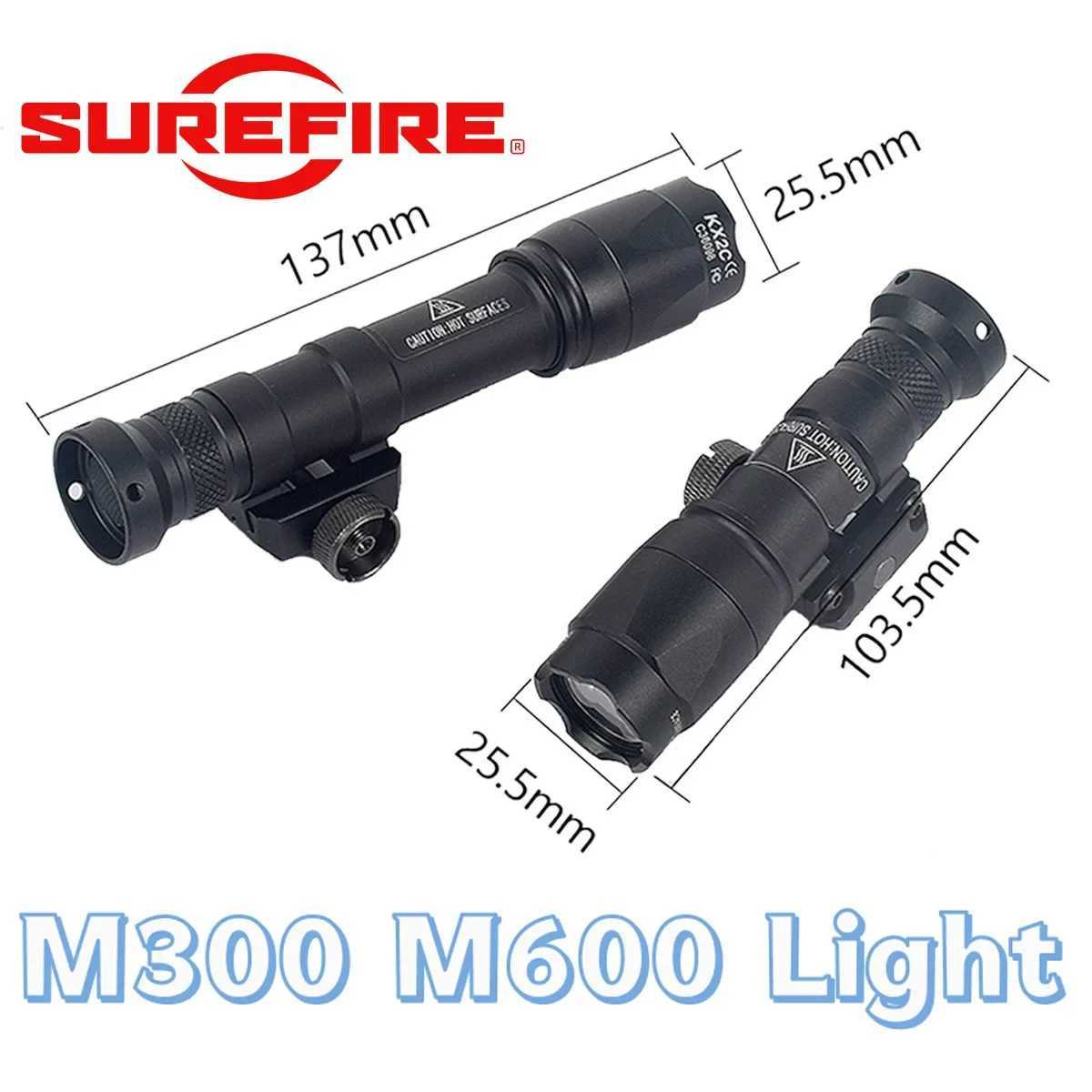 Tactical SureFire Airsoft M300 M300B M300C M300V IR Constant And Strobe SF Scout Light AR15 Rifle Weapon LED Flashlight LED Lamp Z250514