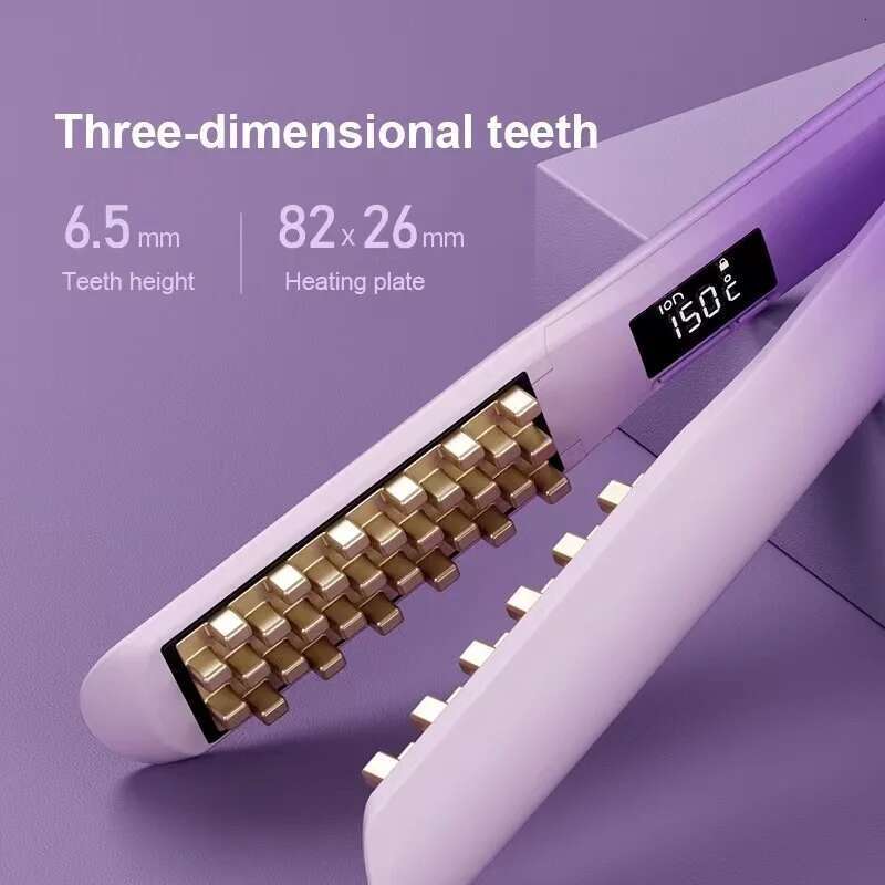 AkiraCosme Ceramic Middle Volumizing Iron, Negative ion Fluffy Corn Curler , Corrugated Hair Crimper Flat Iron