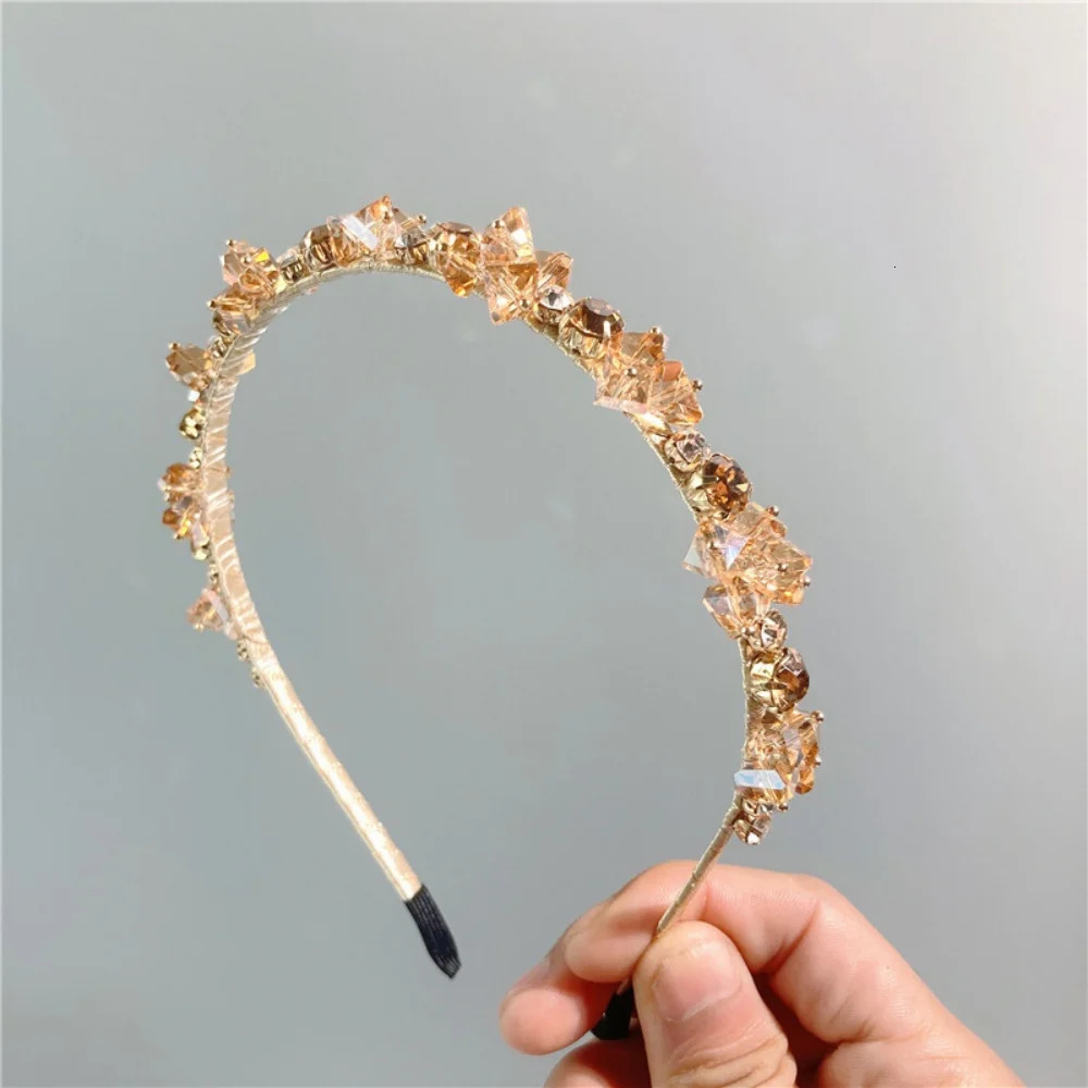 Crystal Beads Hair Bands Women Girls Headwear Tooth Elastic Headbands Shiny Hair Hoops Accessories 250509