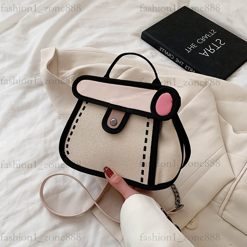 Super Cute Designer Bag Fashion 2D Cartoon Tote Bag High Quality Canvas Handbag Luxury Mini Shoulder Bags Outdoor Beach Party Holiday Gift Summer Godd