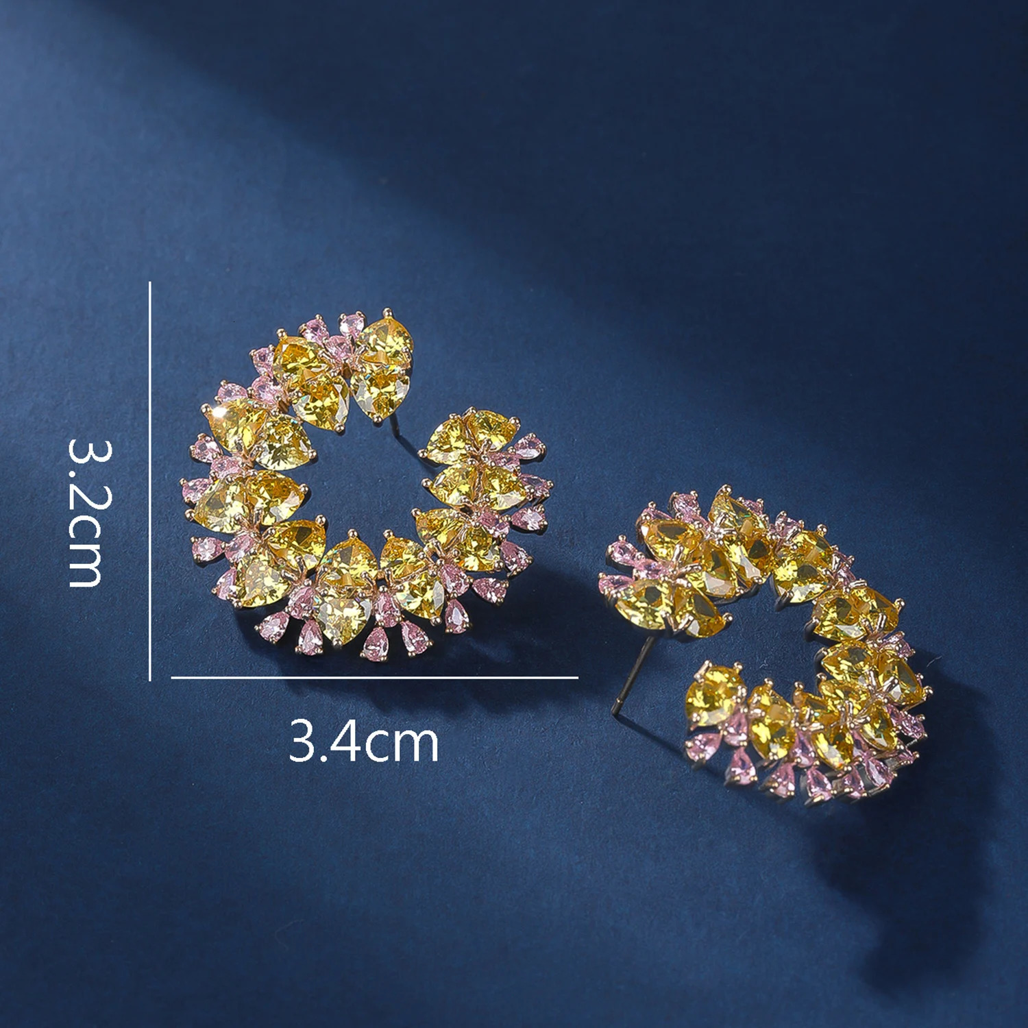 High Quality C Shape Colorful Zircon Earrings Gifts For Girls Jewelry Colorful Dress Accessories Earrings For Women CE12118 250515