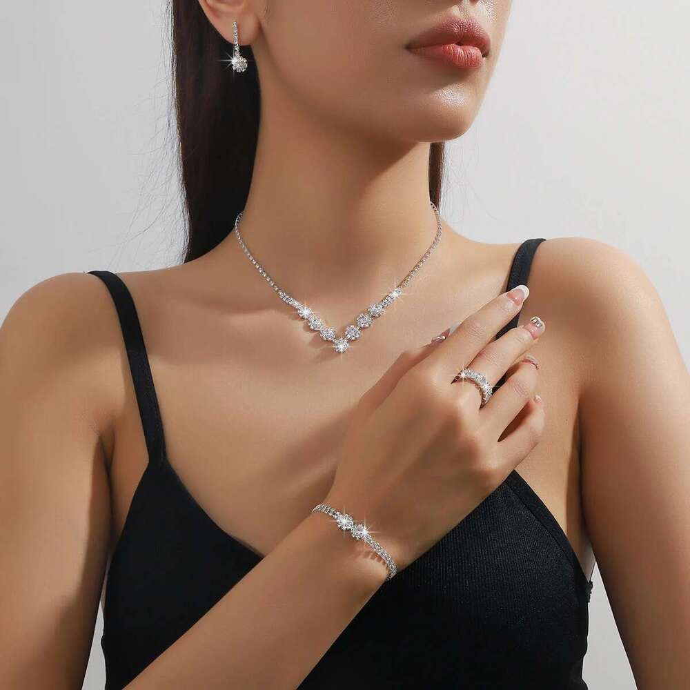 Women's Trendy Copper Claw Chain Cone Necklace Earrings Bracelet Ring Jewelry Set Wedding Banquet Party Holiday Gift