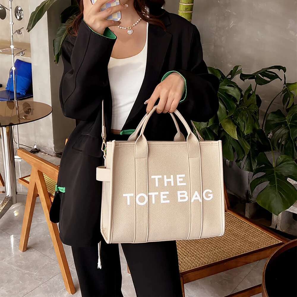 Women Designer Handbag Simple PU Shoulder Fashion Letter Tote Bag Large Capacity for Outdoor Travel Work Shopping