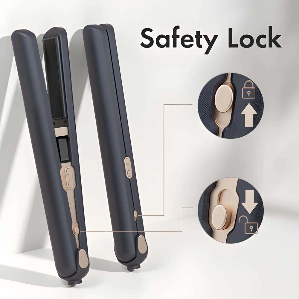 Wireless Portable Type-C Hair Straightener Curler for Instant Styling Perfect Travel and Dorm Use Gift
