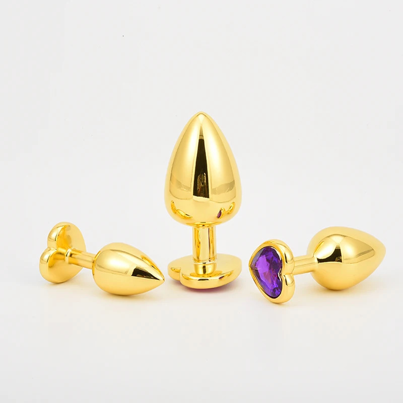 Golden Stainless Steel Anal Plug Crystal Anal Toys Female Adult Sex Products Mens Butt Plug Anal Trainer for Couples 3 Sizes 250515