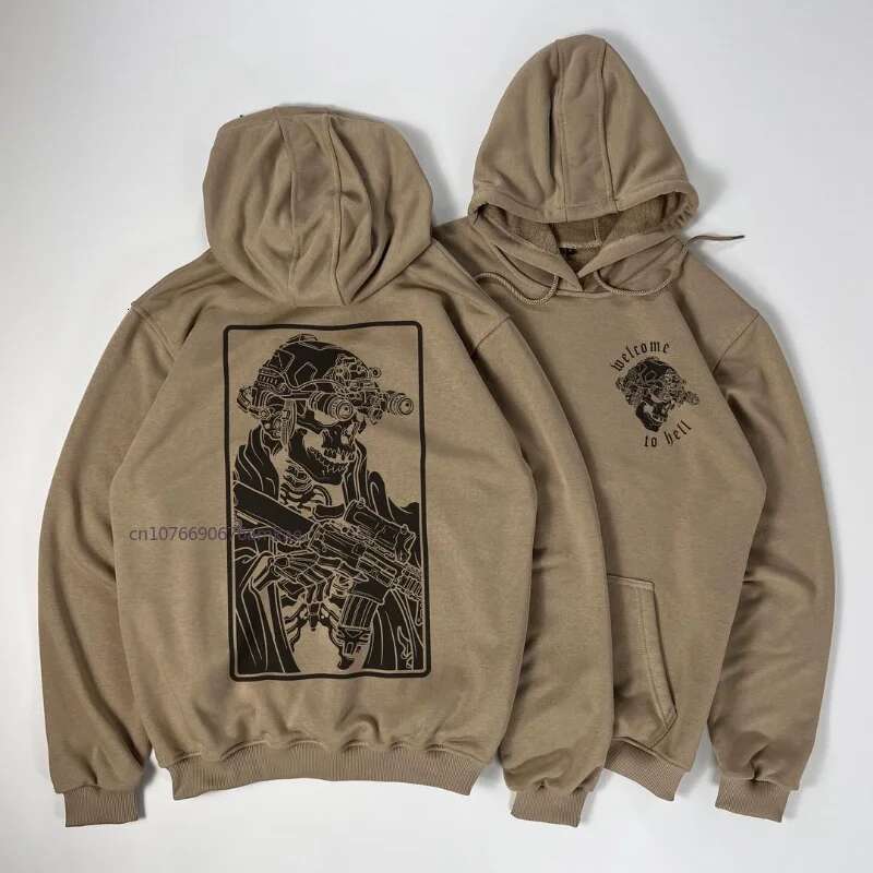 American Street Tide Personalized Pattern Printing Sports Men Women Solid Color Pullover Hoodie Spring Loose Couple Tops Designer