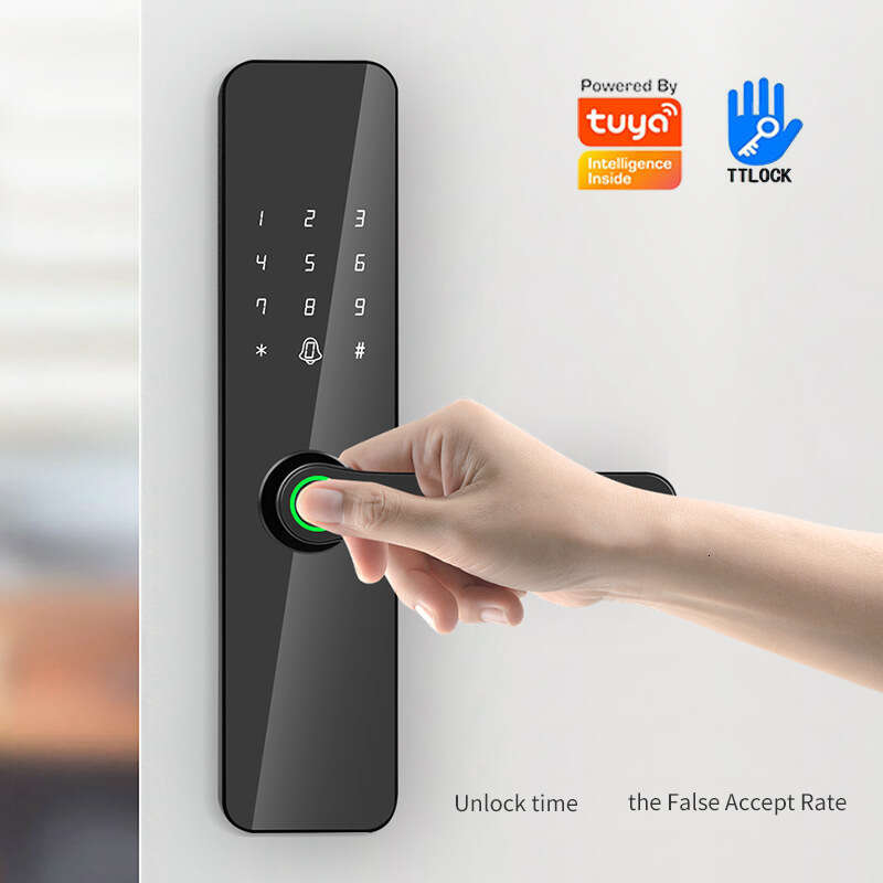 Wooden door lock, fingerprint lock and graffiti smart lock TUYA B&B rental password lock