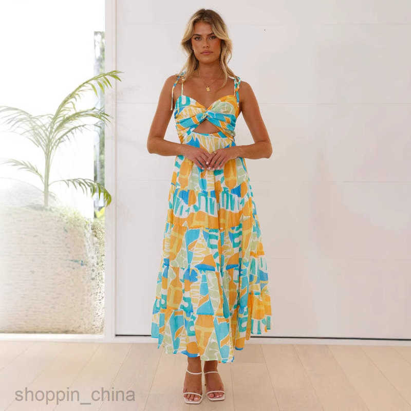 Women Dresses Spring Women's New Fashion Printed Strap Sleeveless Long Dress for Women