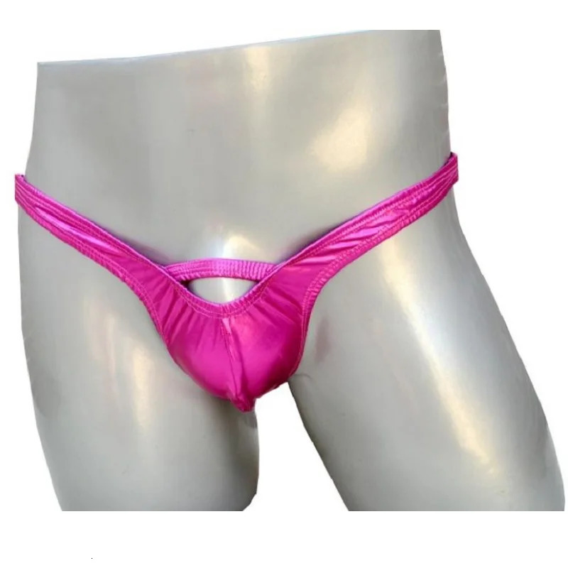 Sexy faux leather male panties three-dimensional cut bulges mens PU pant briefs thongs 250515