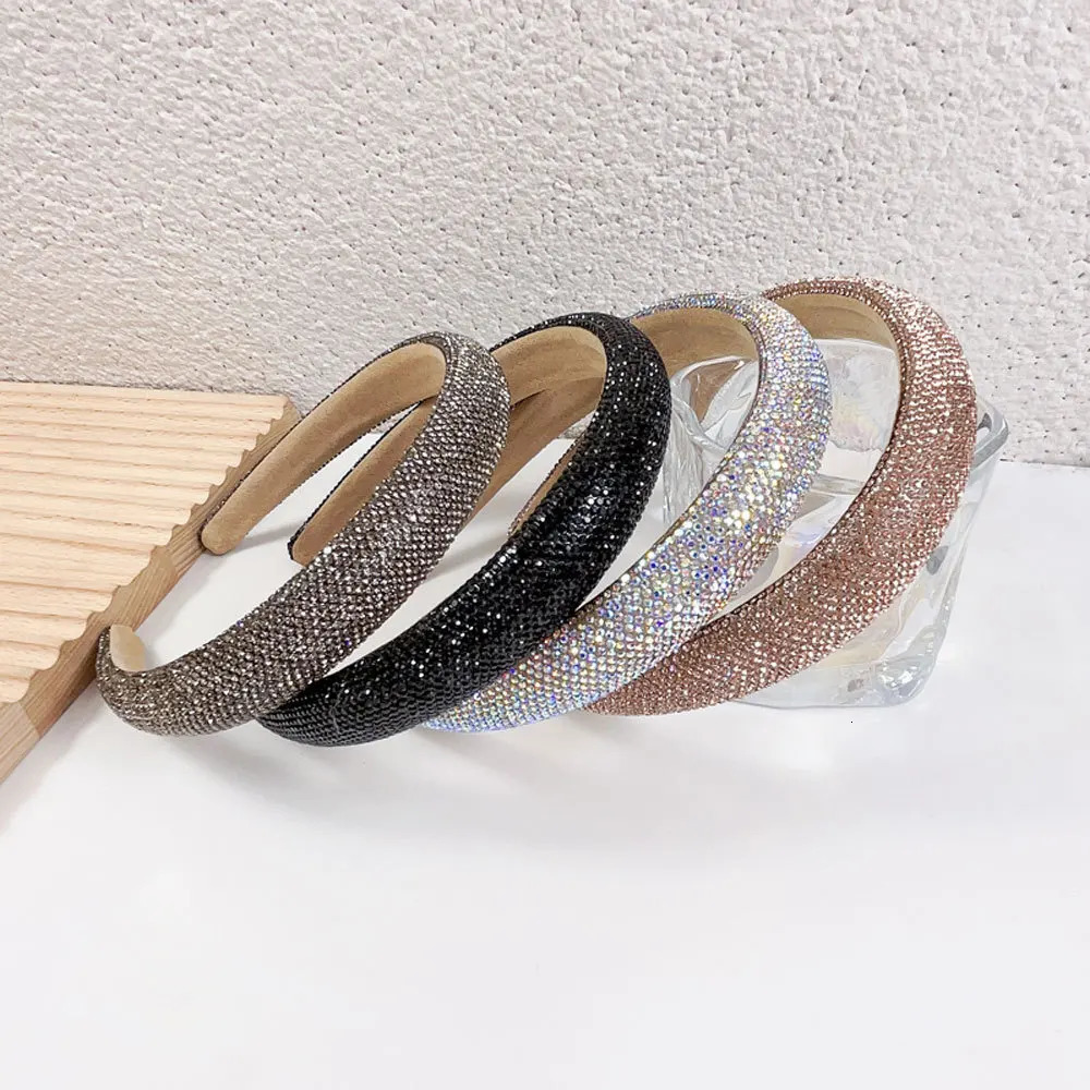 Full diamond sponge headband super shiny high-end headband fashionable womens hair accessories 250509
