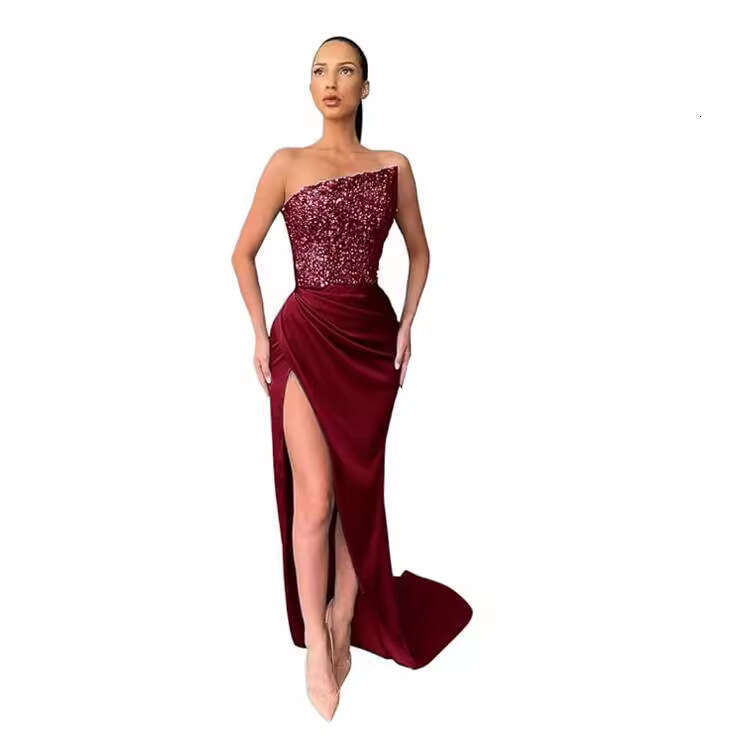 green sequined fairy long sleeveless fashion jumpsuit, mid length evening dress, 2025 new style, chic and elegant clothing