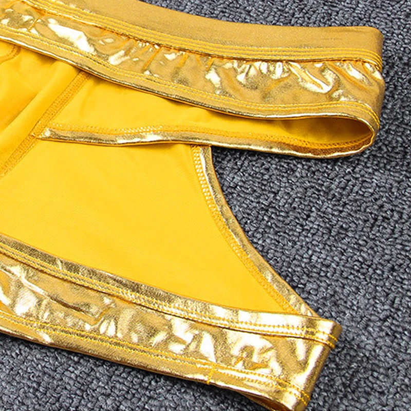 Sexy Men Hollow Boxers Male Underwear Faux Leather Open Butt Bottoms Performance Underpants Boxershorts Backless Boxer Shorts 250515