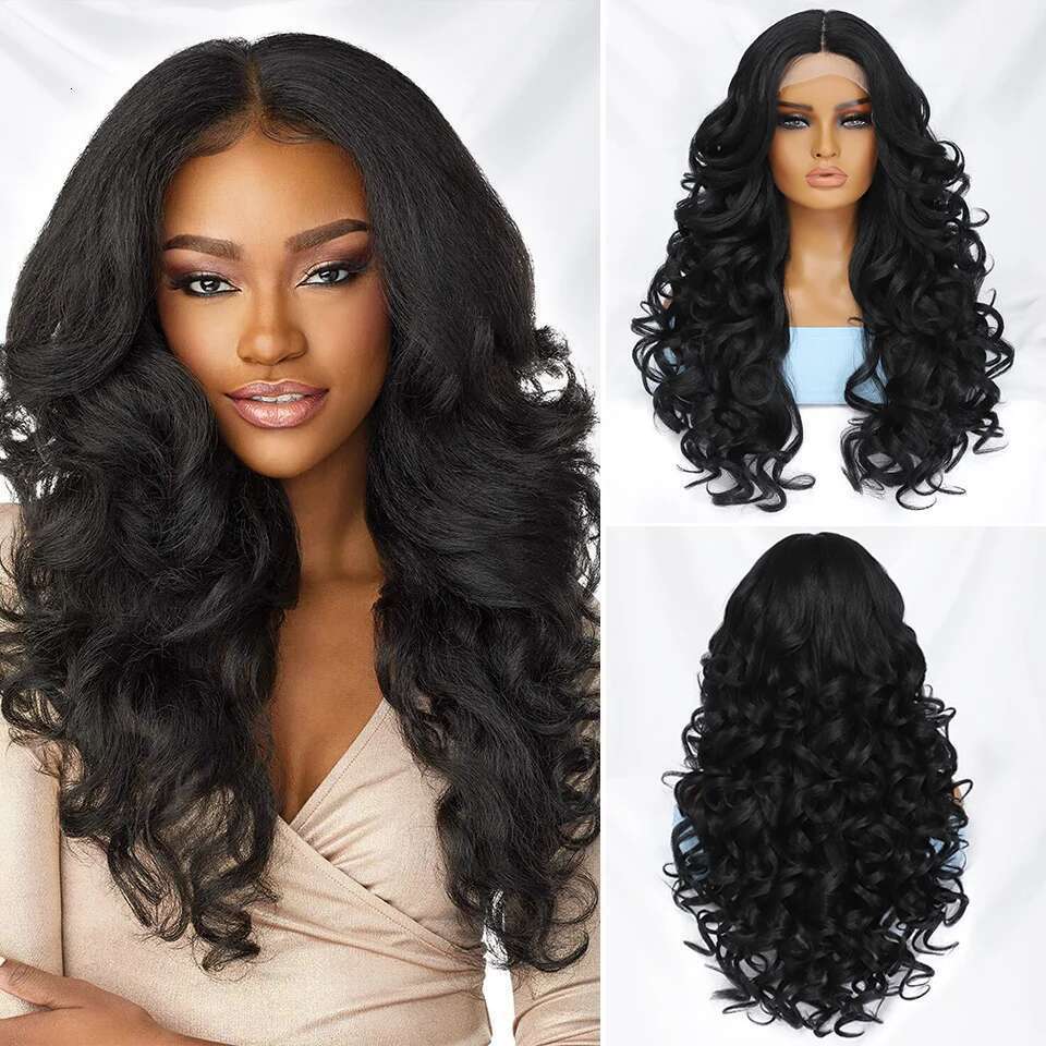 Black Brown Curly Synthetic Front Wigs For Women Blonde Orange Female Lace Wig 13X4.5X1 Cosplay Hair Daily Use