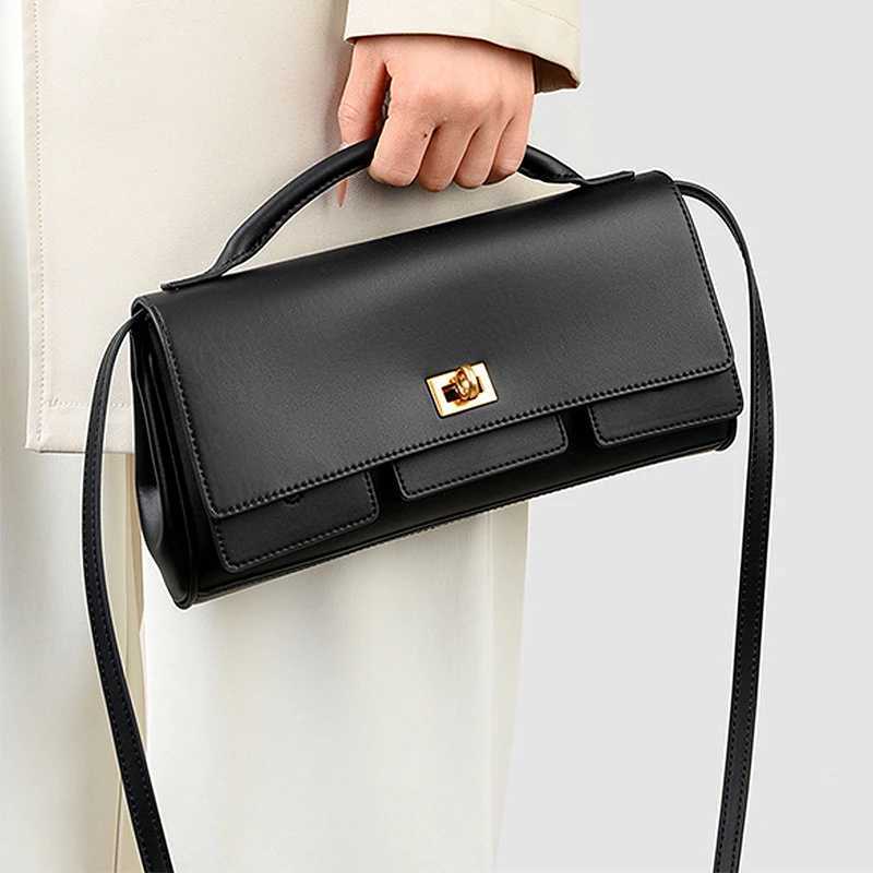 Brand Lock Design Motorcycle Bag High Quality Crossbody Chain Bag Ladies Underarm Bag New Soft Cowhide Shoder Small Square Bag Z250516