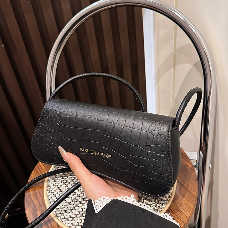 Niche Luxury Bag Texture Armpit New Free Delivery Designer Bag 2025 Spring/summer New Crocodile Pattern Small Square Bag Stylish Commuting Shoulder Cr