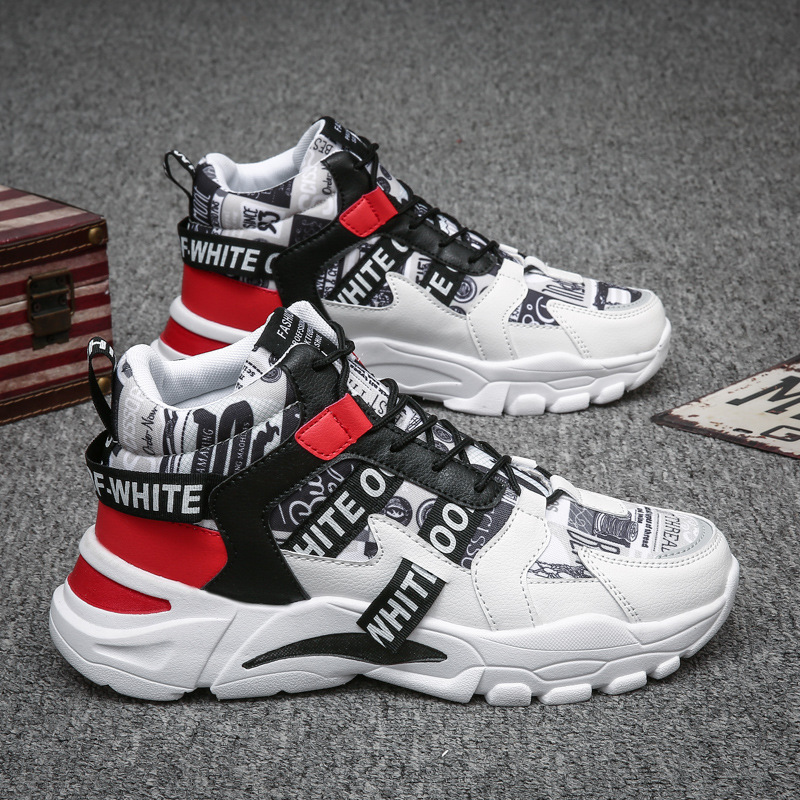 High top 2025 new Korean version sports men's fashionable youth dad trendy shoes