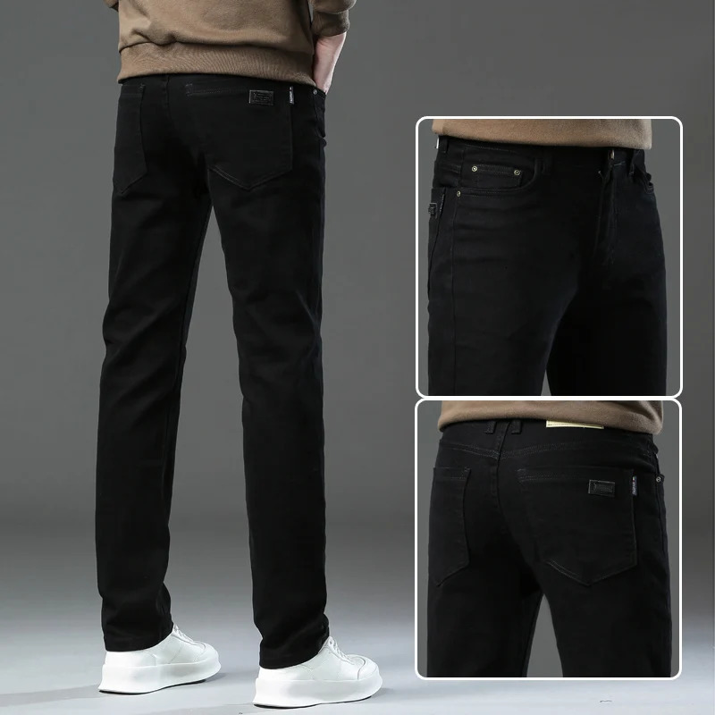 3 Colors Plus Size Mens Clothing Slim Jeans Fashion Loose Straight Business Casual Stretch Denim Pants Male Trousers 2844 250515