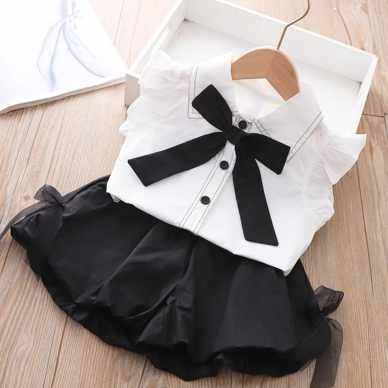 Girls Set Baby Summer Clothes Bow Top Shorts 2 Piece Set Children Clothes Girl 250515