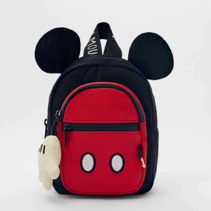 Disney New High-quality Mickey School Bag with Cute Charms for Children Multifunctional BackpackXJ250515