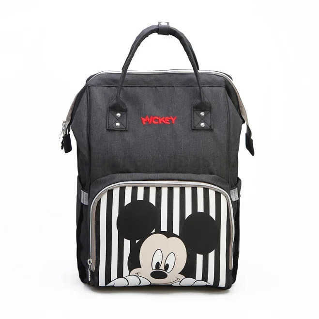 Disney Baby Diaper Backpack Moms Baby Nursing Bag Mother Maternity Nappy Changing Bag Travel Stroller USB Heating Mickey SeriesXJ250515