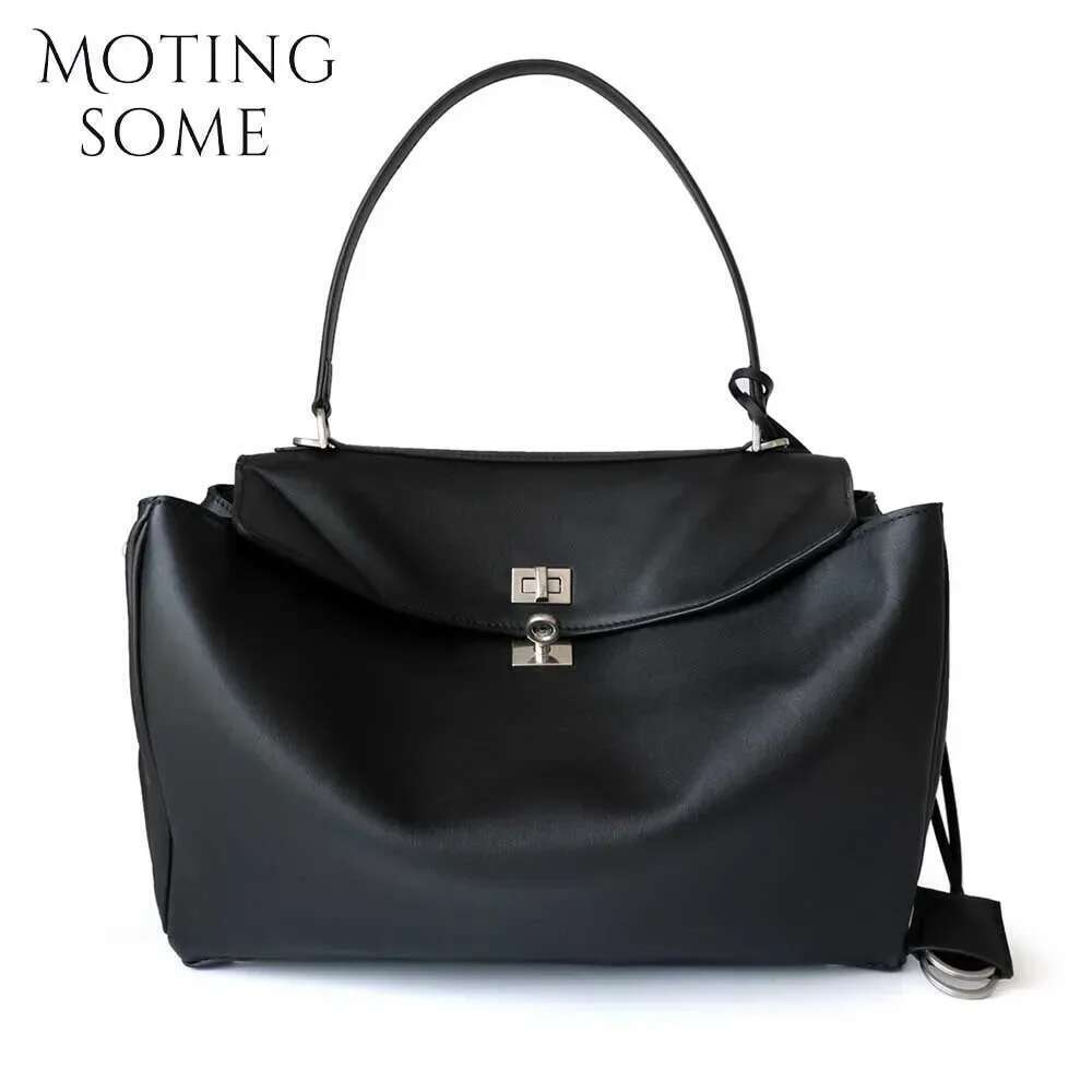 Motingsome Rodeo Buckle Woman Designer Bags Cow Leather Handbag Fashion Lady Pouch Retro Underarm Purses Tote New