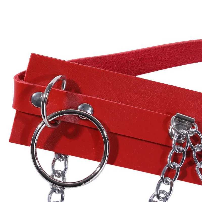 Sexy Women Gothic Hiphop Belt with Chain Harajuku Punk Style Jk Waist Adjustable Disco Dancing Pu Dress Jeans Waist Chain Y250515