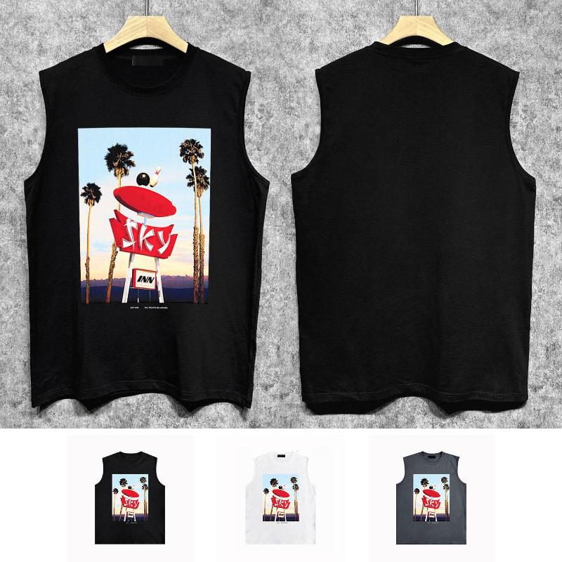 Men's T Shirts Designer Vintage Washed Letter Print Graphic Vest Streetwear Hip Hop Mens Tank Tops Casual Sleeveless Shirt
